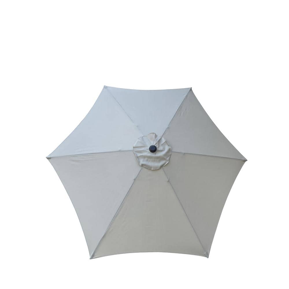 6 x 9 ft. Frozen Dew Patio Umbrella Crank Push Button Tilt without Flap for