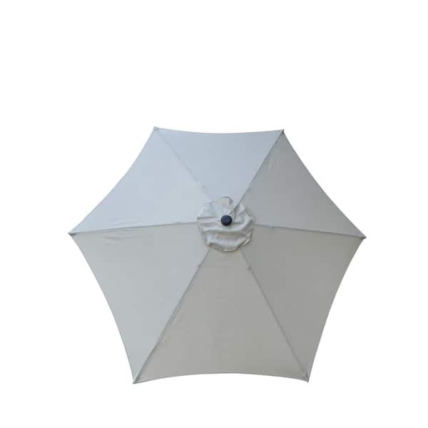 Unbranded 6 x 9 ft. Frozen Dew Patio Umbrella Crank Push Button Tilt without Flap for Garden Backyard Pool Swimming Pool Market