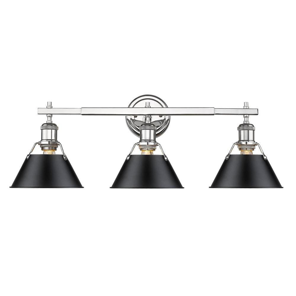Orwell 3-Light Chrome with Black Shade Bath Vanity Light price history on PriceWatchPro
