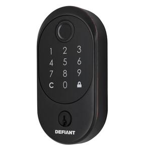 Hubspace Aged Bronze Round Biometric Fingerprint Electronic Touchpad Deadbolt