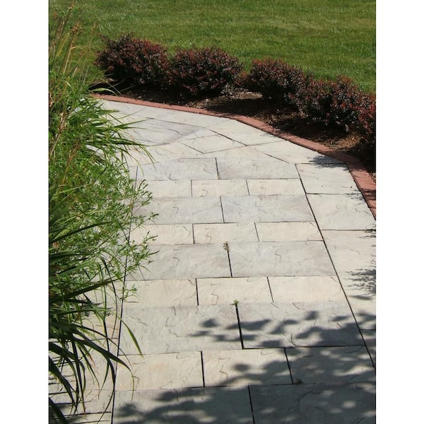 Patio-on-a-Pallet 10 ft. x 10 ft. Concrete Gray Variegated Basket Weave Yorkstone Paver (37 Pieces/100 Sq. Ft.)