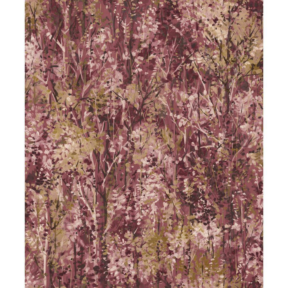 Purple Textured Tropical Forest Non-Pasted Wallpaper