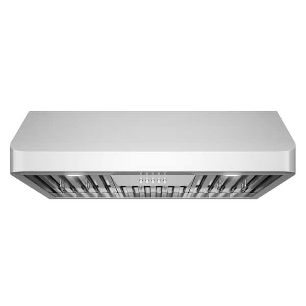 Cosmo 30 in. Ducted Under Cabinet Range Hood in Stainless Steel with Push Button Controls, LED Lighting and Permanent Filters
