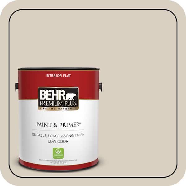 BEHR PREMIUM PLUS 1 gal. Designer Collection #DC-011 Gray Envelope Flat Low Odor Interior Paint & Primer