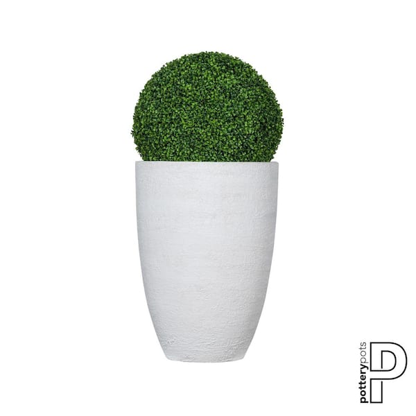 Pottery Pots 15.75 in. W Green Indoor/Outdoor Plastic Boxwood Artificial Plant, Single Faux Plant