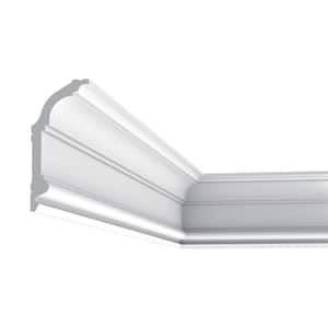 2-1/2 in. x 5-1/2 in. x 78-3/4 in. Primed White Plain Polyurethane Crown Moulding (7-Pack)