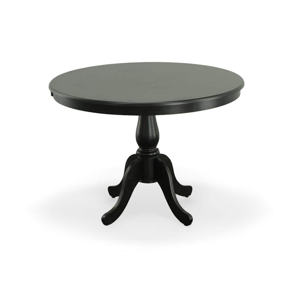 Fairview Antique Black 42" Round Pedestal Wood Dining Table
