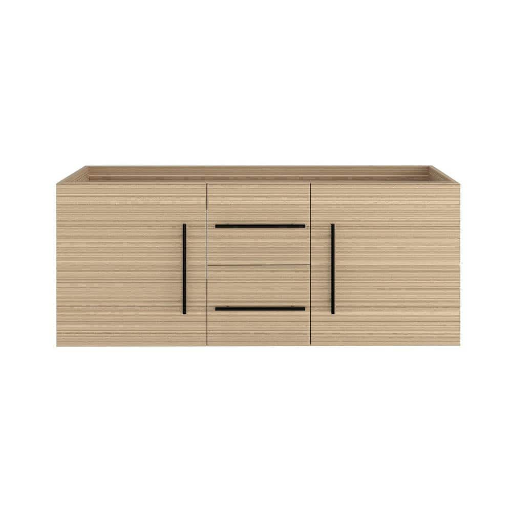 Napa 60 in. W x 20 in. D x 21 in. H Double Sink Bath Vanity Cabinet without Top in Sand Pine, Wall Mounted -  VOLPA USA AMERICAN CRAFTED VANITIES, MTD-5160DSP-0