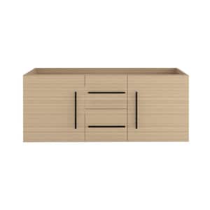 Napa 60 in. W x 20 in. D x 21 in. H Double Sink Bath Vanity Cabinet without Top in Sand Pine, Wall Mounted