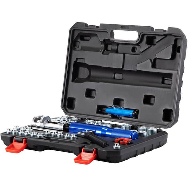 Hydraulic Flaring Tool Kit, 32 PCS 45° Double/Brake Repair Brake Flaring Tools, with Tube Cutter and Deburrer