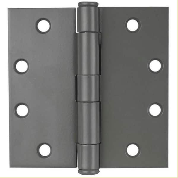 Global Door Controls 4 in. x 4 in. Prime Coat Plain Bearing Steel Hinge (Set of 2)