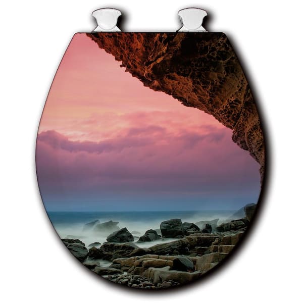 Unbranded Sailors Delight Round Closed Front Toilet Seat in White
