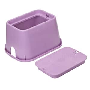 14 in. X 19 in. Rectangular Standard Series Valve Box and Cover, 12 in. Height, Purple Box, Purple Reclaimed Water Cover