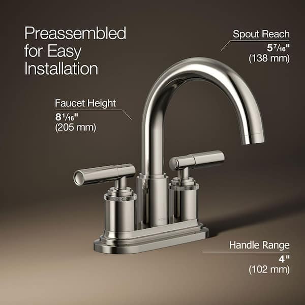 KOHLER Torrington 4 in. Centerset Double Handle Bathroom Faucet in