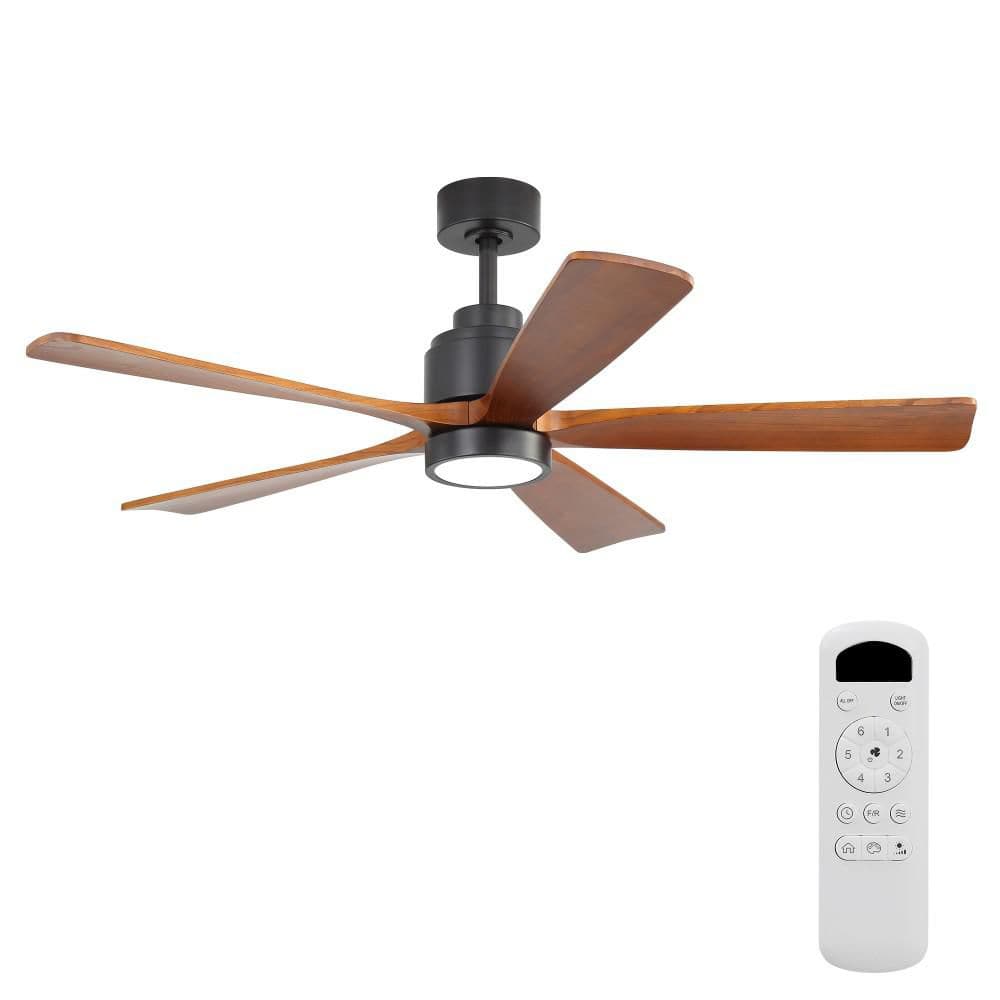 52 in. Black Walnut Ceiling Fan with 18W Three Color Dimmable Light Memory Function and Reversible Motor price history on PriceWatchPro