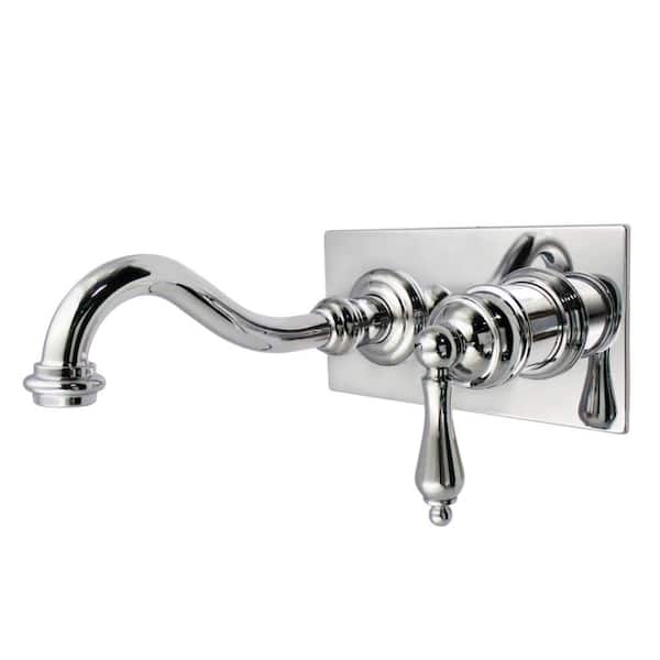 Kingston Brass Vintage Single-Handle Wall-Mount Bathroom Faucets in Polished Chrome