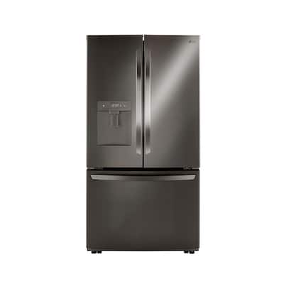 29 cu.ft. 3 Door Refrigerator, Water Only Dispenser in Printproof Black Stainless Steel