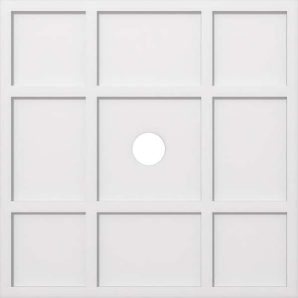 Ekena Millwork 1 in. P X 12-1/2 in. C X 36 in. OD X 4 in. ID Rubik Architectural Grade PVC Contemporary Ceiling Medallion