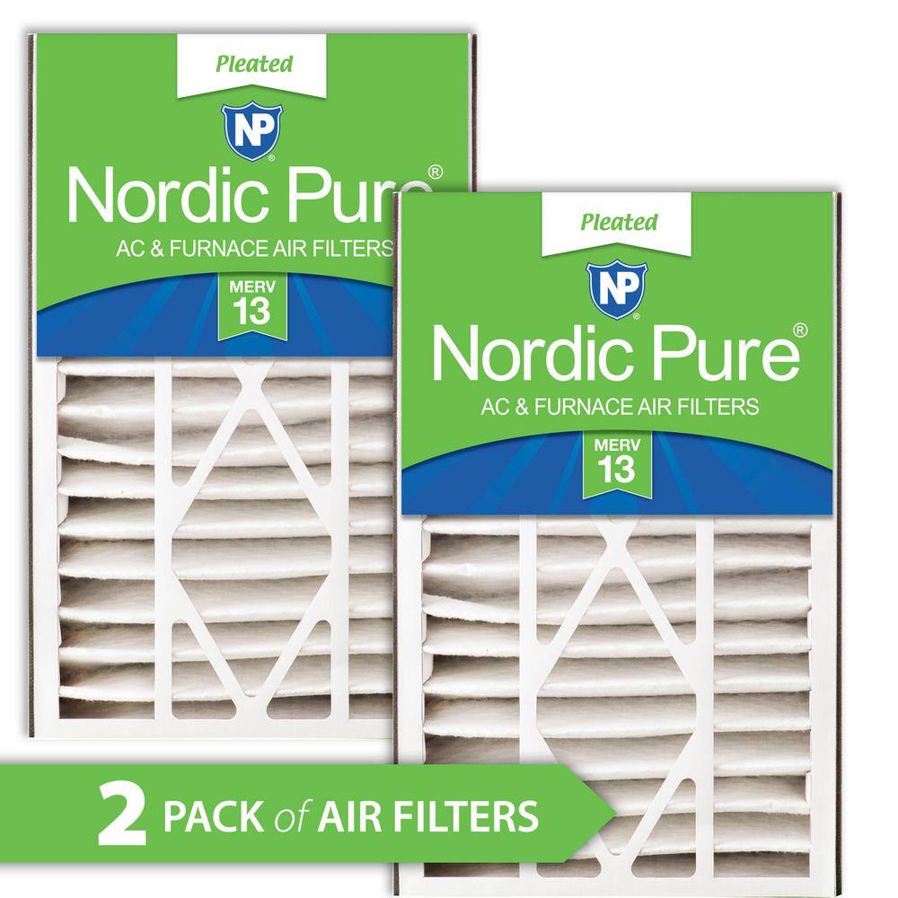 thumbnail image 2 of Nordic Pure 16x25x2 (15 1/2 X 24 1/2 X 1 3/4) Pleated MERV 12 Air Filters 3 Pack - Replacement 2 of 13