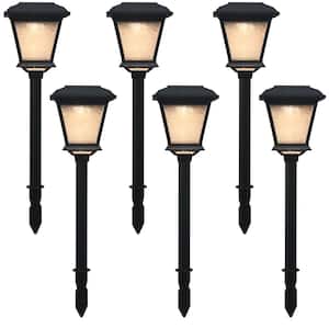 Solar 15 Lumens Black Outdoor Integrated LED Landscape Path Light (6-Pack); Weather/Water/Rust Resistant