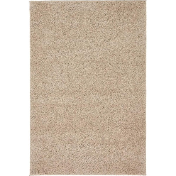Studio Solid Shag Taupe 4' 0 x 6' 0 Area Rug