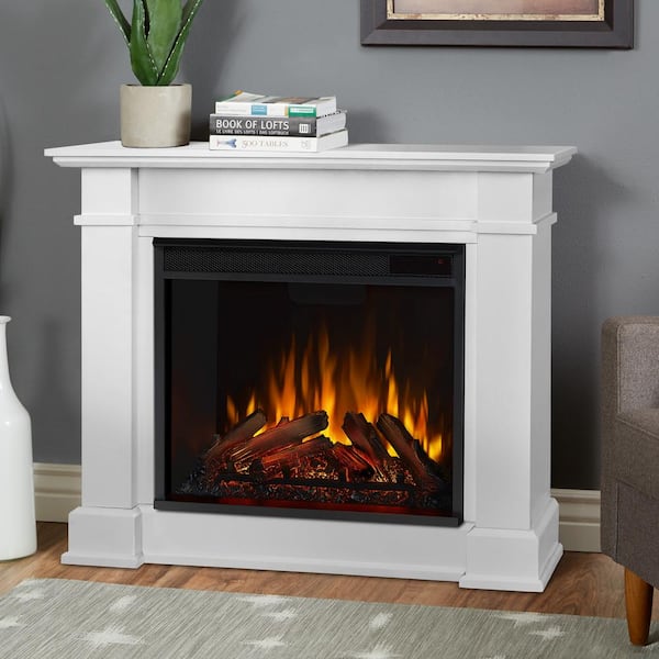 Real Flame Devin 36 in. Electric Fireplace in White