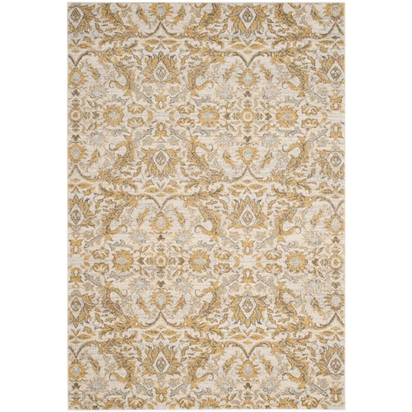SAFAVIEH Evoke Ivory/Gold 7 ft. x 9 ft. Floral Area Rug
