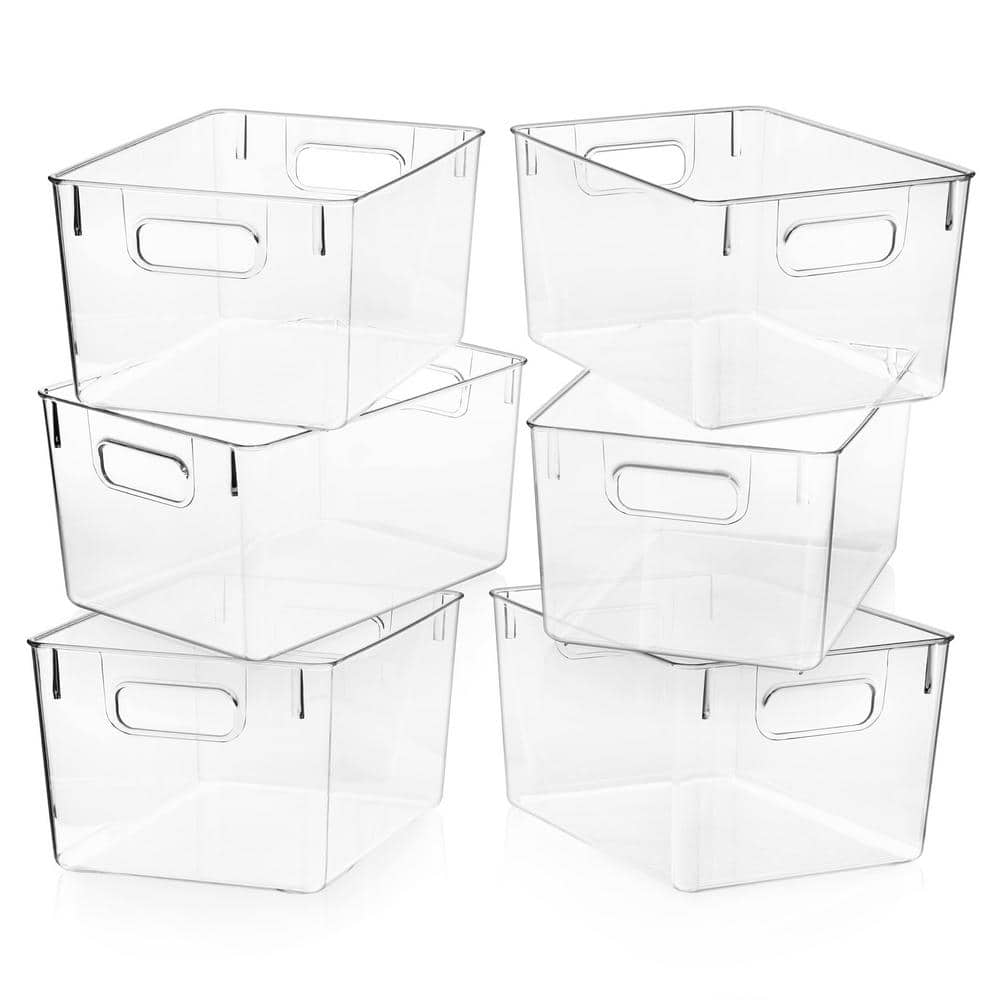 9 qt. Plastic Storage Bin Kitchen Organization in Clear (8-Pack)