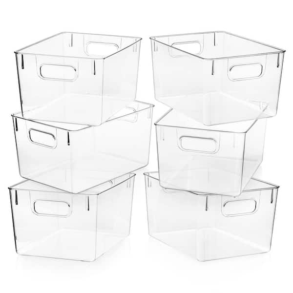 9 Qt. Plastic Storage Bin Kitchen Organization in Clear (6-Pack)