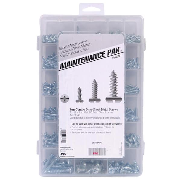 Unbranded Zinc-Plated Pan-Head Philips Drive Sheet Metal Screw Assortment Kit (535-Piece)