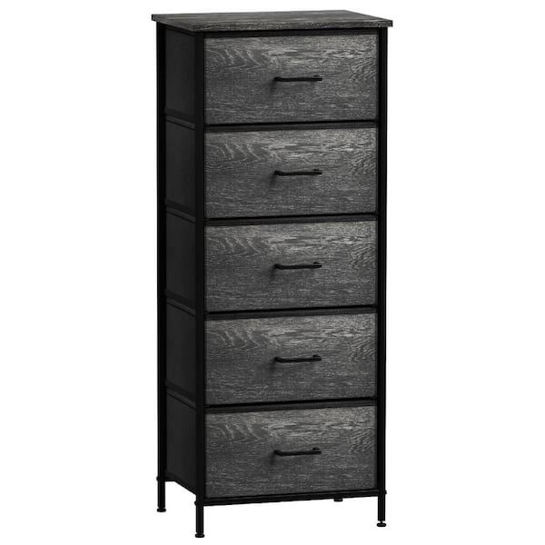 Sorbus 18.00 In. L X 11.87 In. W X 46 In. H 5-drawer Black Dresser 