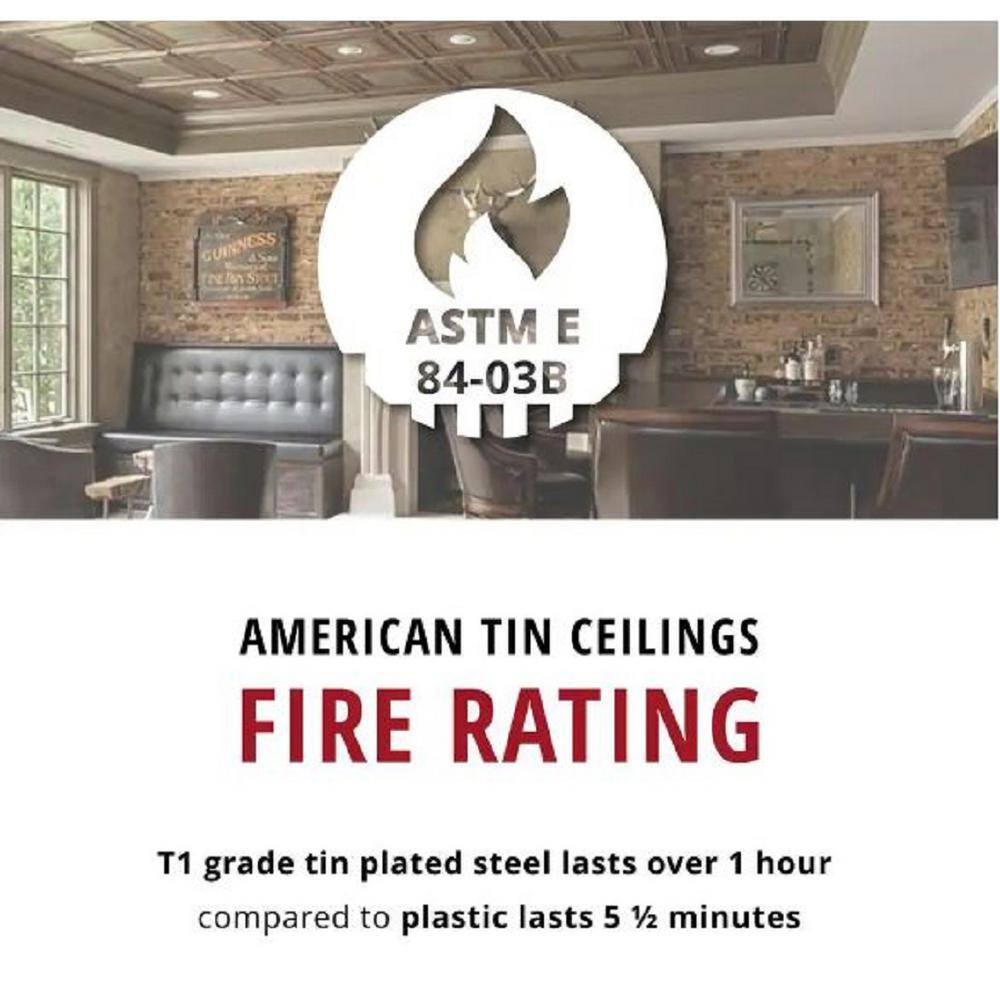Brushed Satin Nickel Americana Star Metal Ceiling Tiles, 24" x 24"