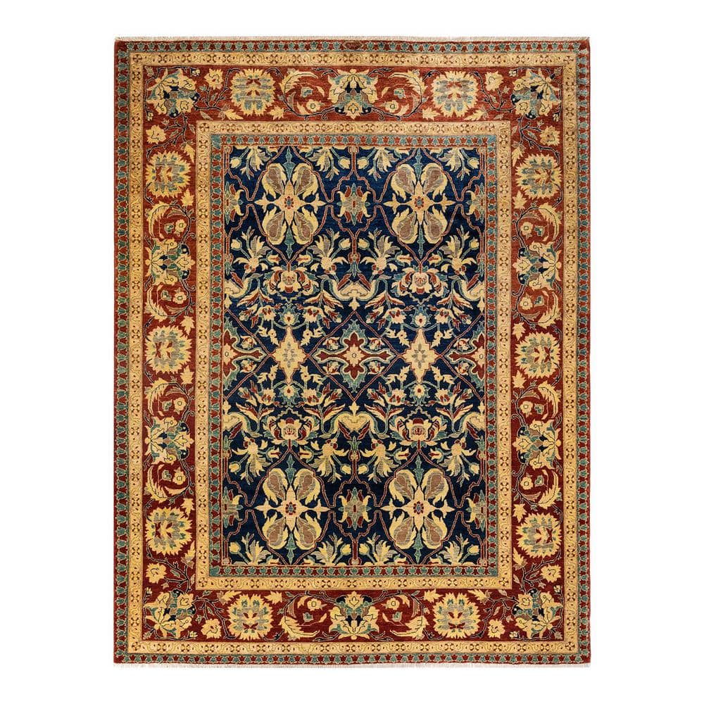 Solo Rugs Eclectic One-of-a-Kind Contemporary Blue 9 ft. 1 in. x 11 ft ...