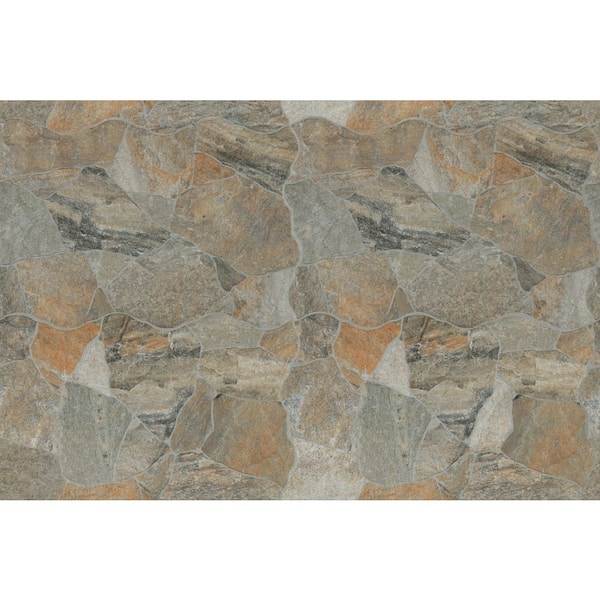 Neptune Gold Matte Porcelain Flagstone Look Tile, 17 in. x 26 in. Floor and Wall (12.24 sq. ft. /Case)