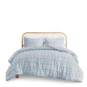 Vera 2-Piece Blue Twin/Twin XL Clip Jacquard Comforter Set