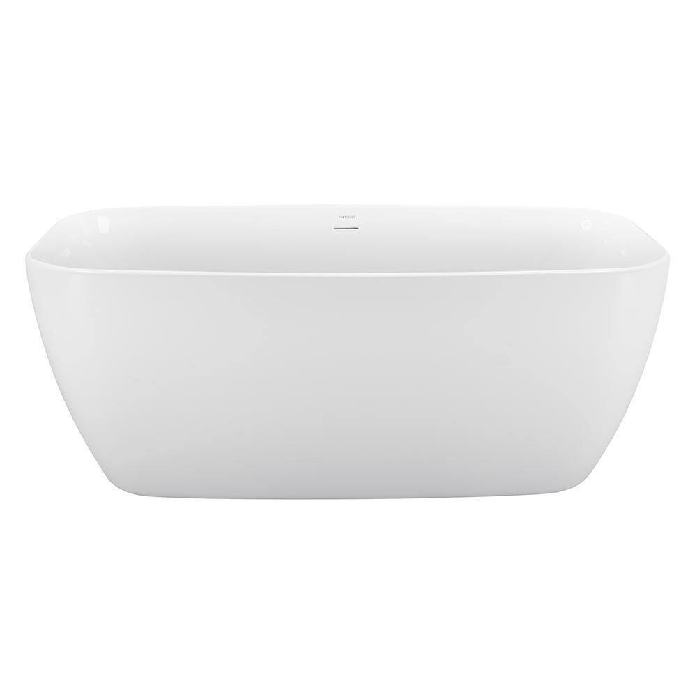 EPOWP 59 in. Acrylic Freestanding Flatbottom NonWhirlpool Bathtub in