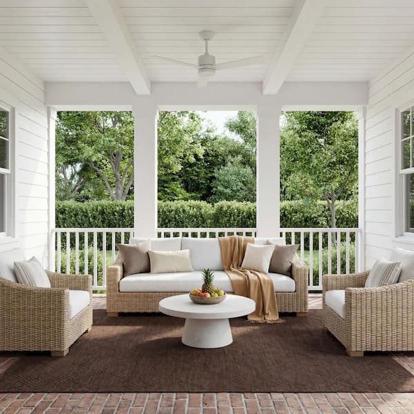 Torira Solid Brown 3 ft. x 8 ft. Outdoor Runner Rug