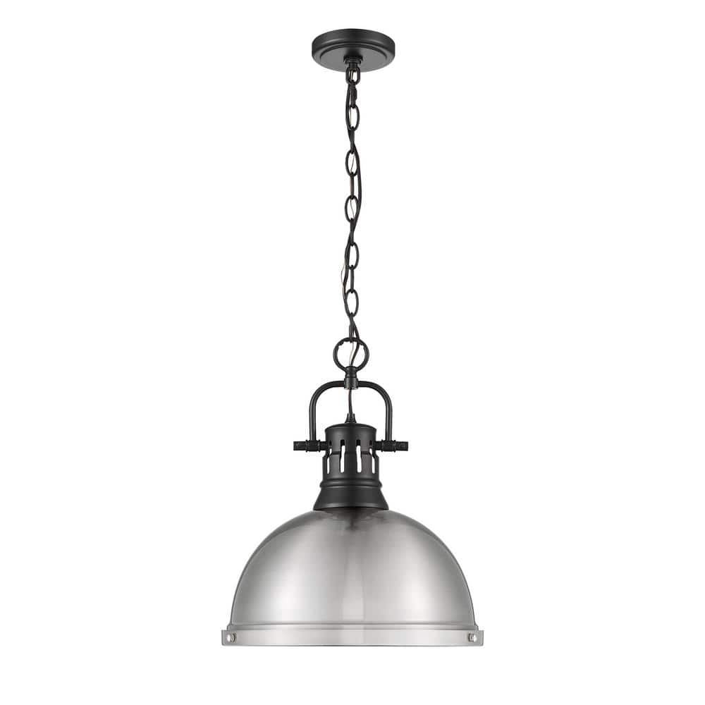 Duncan 100-Watt 1-Light Matte Black Pendant Light with Steel Shade price history on PriceWatchPro