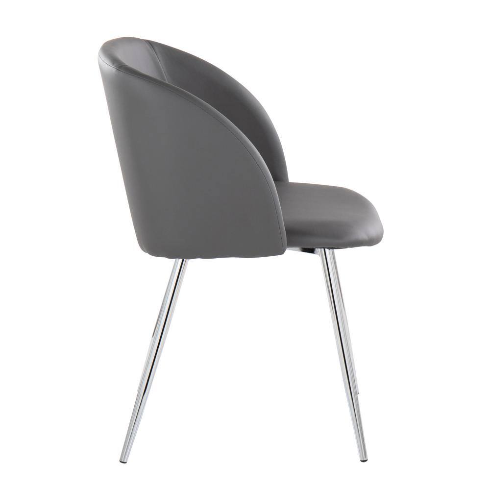 Grey Velvet and Faux Leather Upholstered Arm Chair with Metal Legs