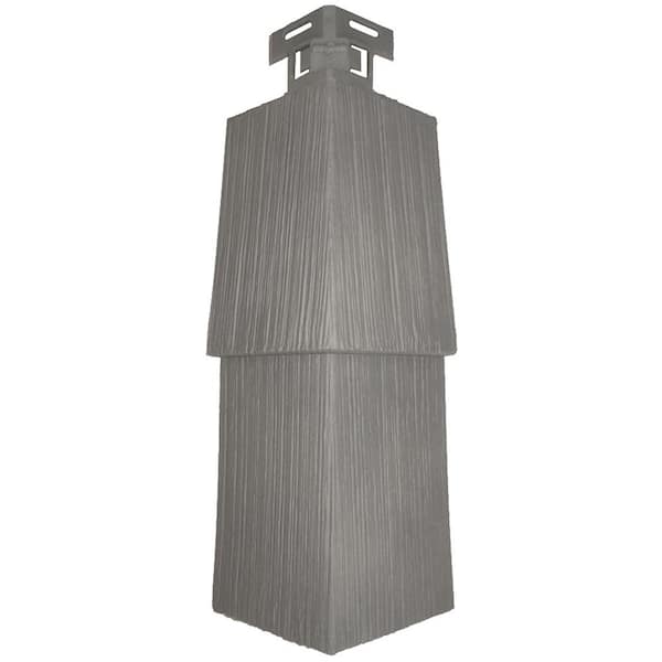 Novik NovikShake RS RoughSawn Shake Corner 4.5 in. x 14.6 in. Polymer Corner in Coventry Gray (5 Per Box, 5.2 lin. ft.)