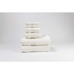 Signature 6-Piece 100% Cotton Bath Towel Set in Creme