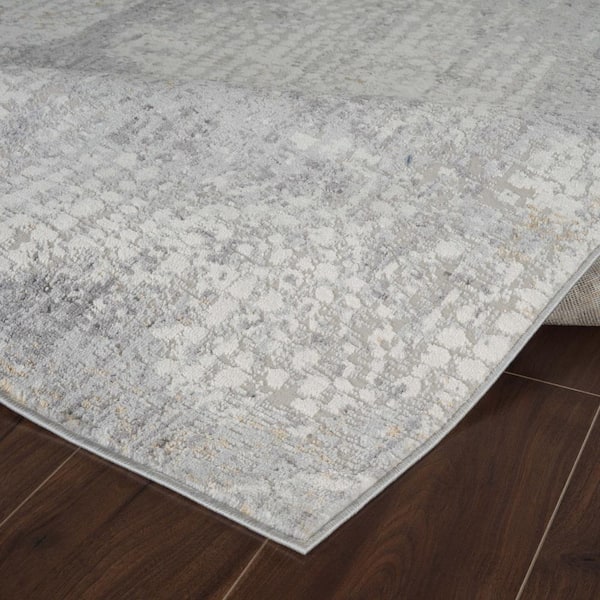 Stella Light Grey 8 ft. x 10 ft. Abstract Area Rug