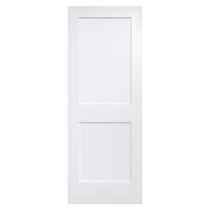 Shaker 36 in. x 80 in. 2 Panel Solid Core White Primed Pine Interior Door Slab