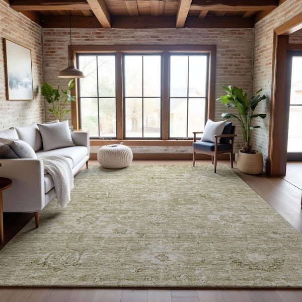Mayfield Premium Machine Washable Abstract AMF1089 Beige 5 ft. x 7 ft. 6 in. Area Rug