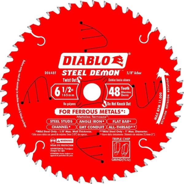 DIABLO Steel Demon 6-1/2 in. x 48-Tooth Cermet II Metals and Stainless Steel Circular Saw Blade