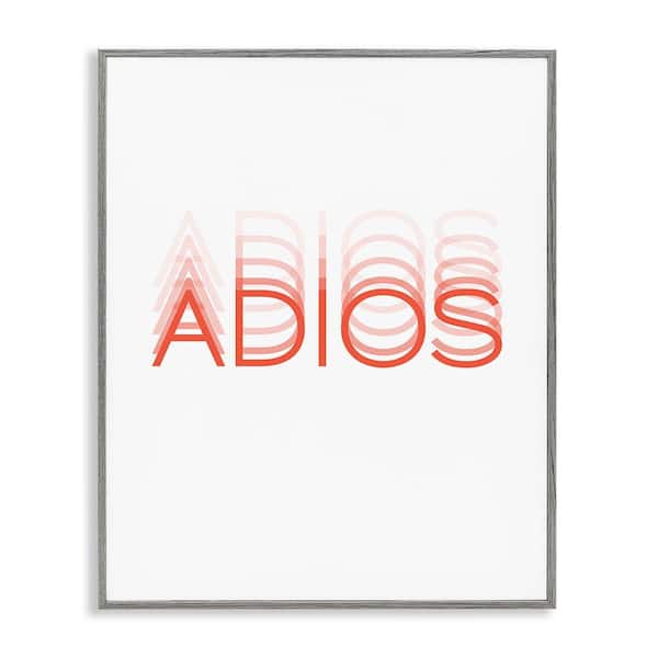 Stupell Industries Goodbye Minimal Typography by SD Graphics Studio Gray Framed Typography Giclee Art Print 20 in. x 16 in.