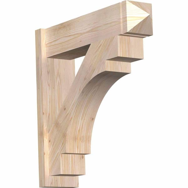 Ekena Millwork 8 in. x 30 in. x 30 in. Merced Arts and Crafts Smooth Douglas Fir Outlooker