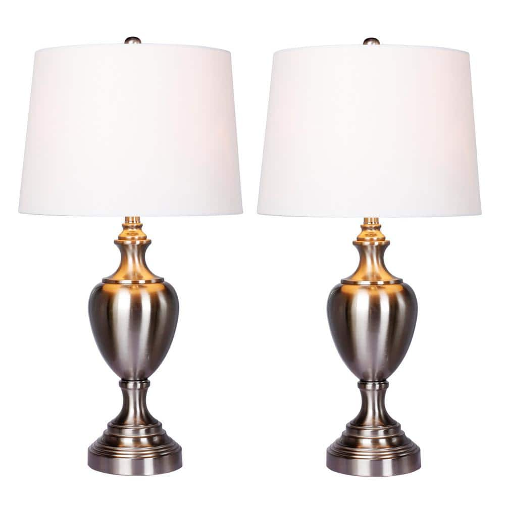 Fangio Lighting 30 in. Urn with Pedestal Base Metal Table Lamp (2-Pack ...