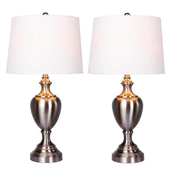 Fangio Lighting 30 in. Urn with Pedestal Base Metal Table Lamp (2-Pack)