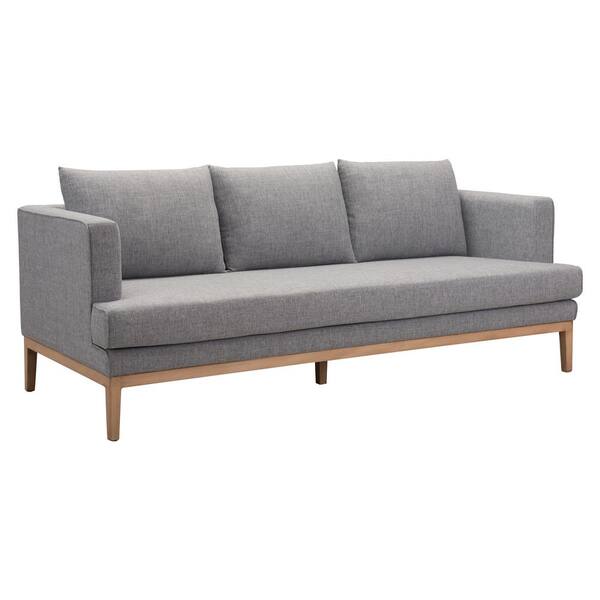 ZUO Eden Gray Aluminum Outdoor Sofa with Gray Cushions